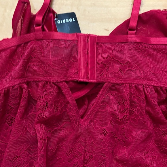 Torrid Red Babydoll Lace Lingerie Womens Size Large New With Tag Bow Romantic - Picture 6 of 6